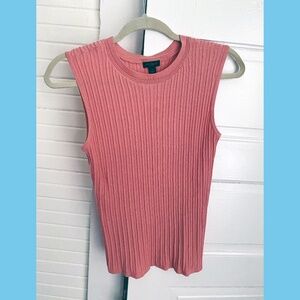 ANN TAYLOR FACTORY | Sleeveless sweater top, size S, salmon pink
